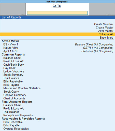 Managing Reorder Levels in Tally Prime