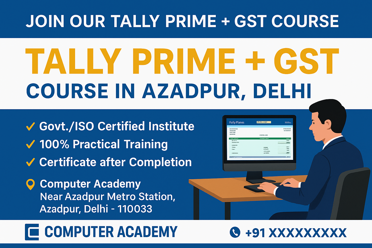 Tally Prime + GST कोर्स करें Azadpur, Delhi से – करियर को दें नई उड़ान
