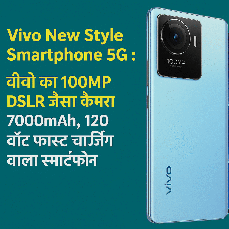 Vivo New Style Smartphone 5G: वीवो का 100MP DSLR जैसा कैमरा, 7000mAh बैटरी और 120W फास्ट चार्जिंग वाला धमाकेदार स्मार्टफोन