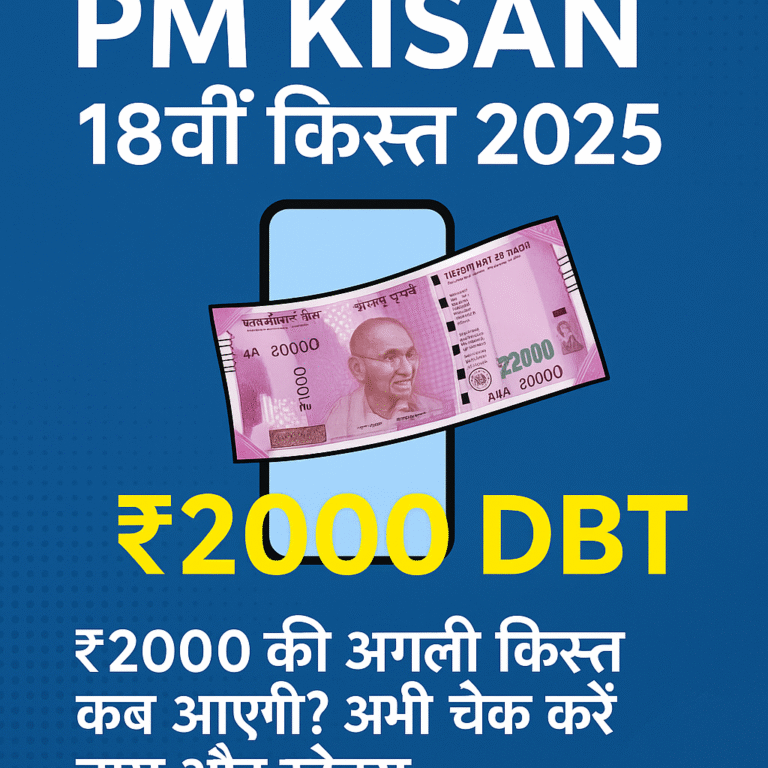 PM Kisan 18वीं किस्त 2025: ₹2000 की अगली क़िस्त कब आएगी? अभी चेक करें अपना नाम और स्टेटस