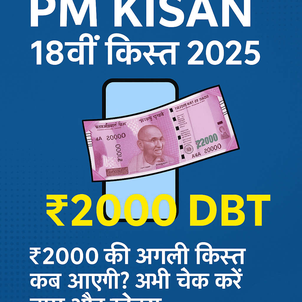 PM Kisan 18वीं किस्त 2025: ₹2000 की अगली क़िस्त कब आएगी? अभी चेक करें अपना नाम और स्टेटस
